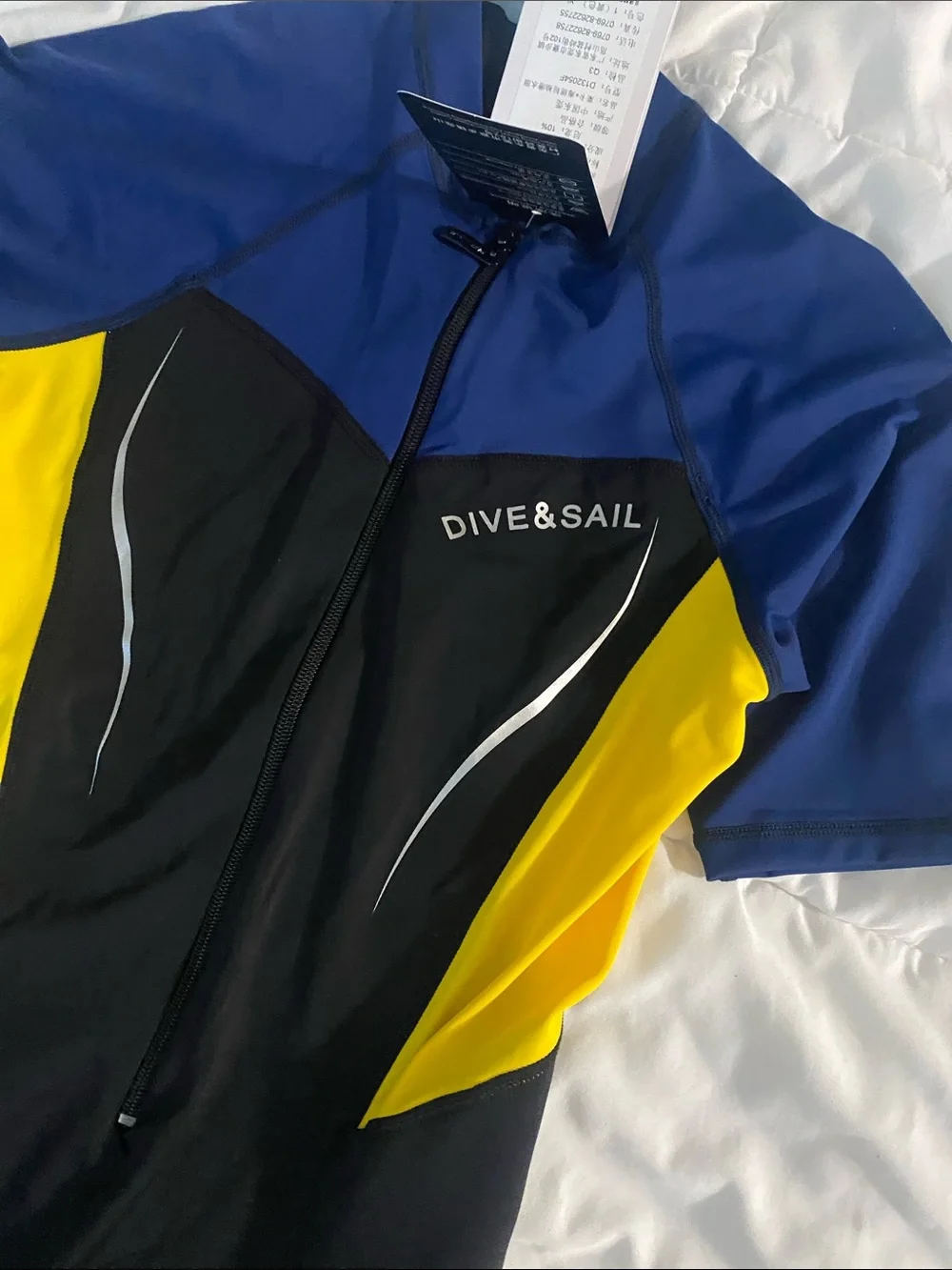 Dive & Sail Yellow & Blue One-Piece Swimsuit (XL)